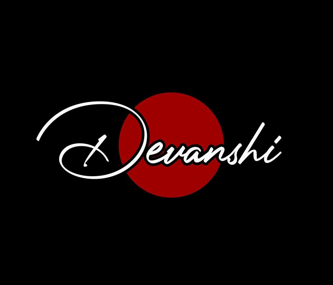 Devanshi brand logo. Devanshi logo lettering vector. vector