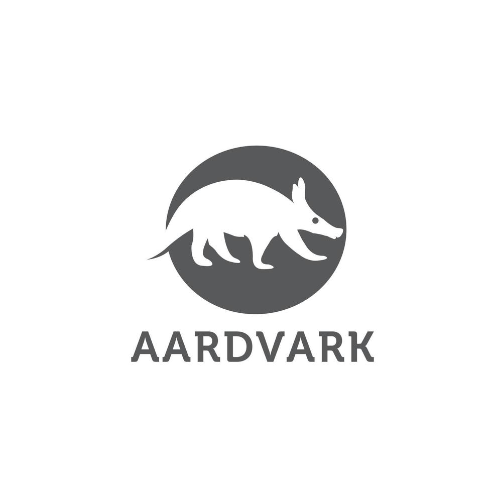 ilustración detallada y aislada del vector de mamífero aardvark