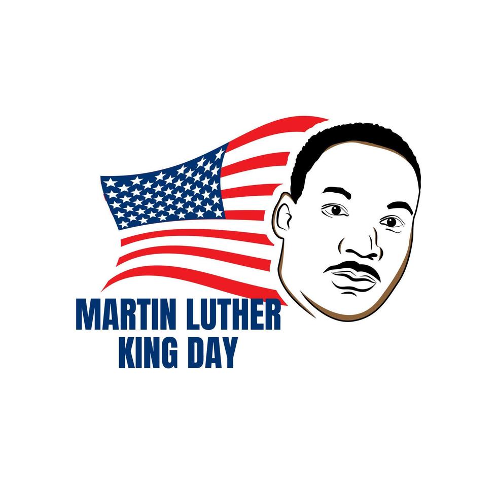 Martin Luther King Day greeting card - American flag abstract background illustration - vector
