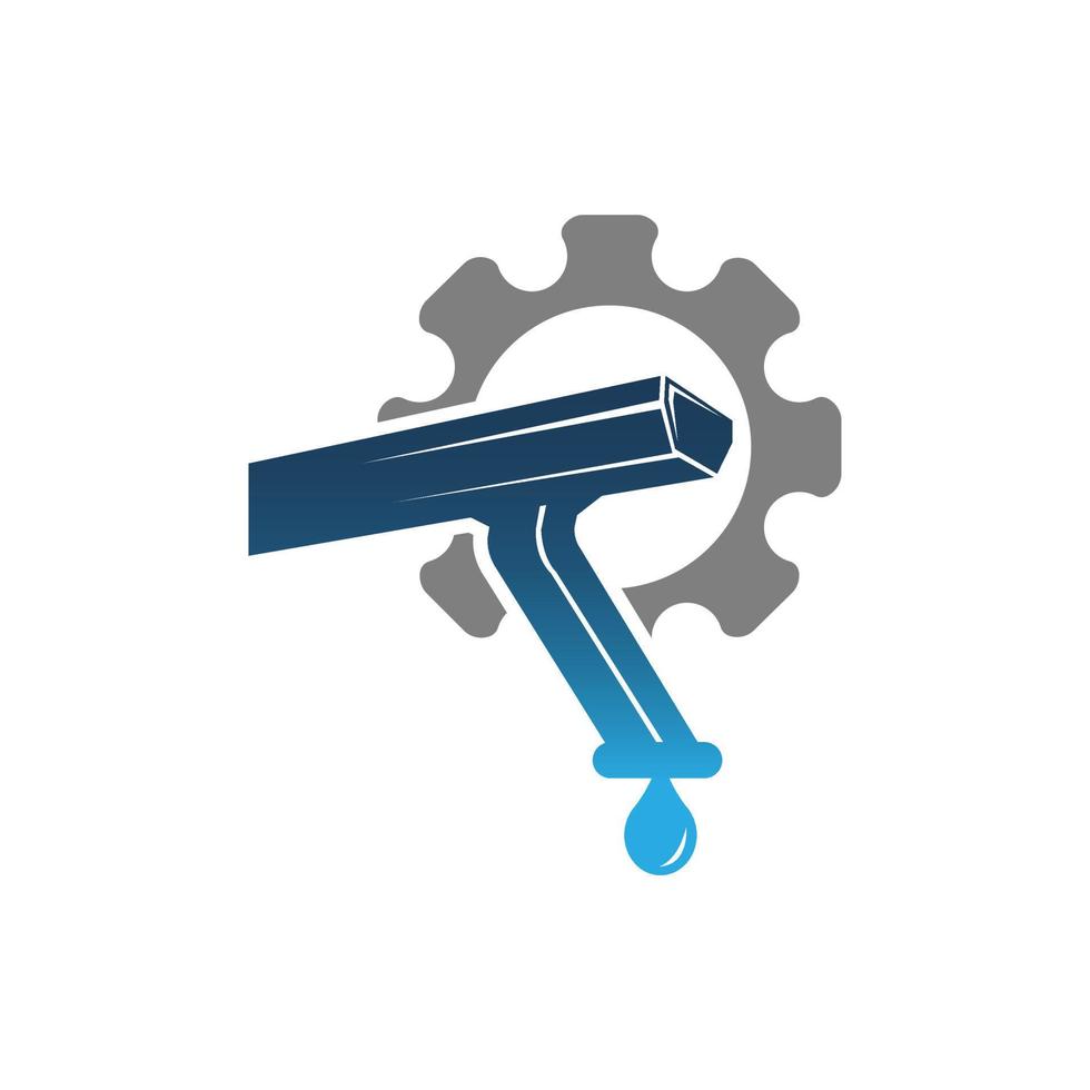 gutter and house roof logo installation template. Roof downspout vector design. Gutter services logotype