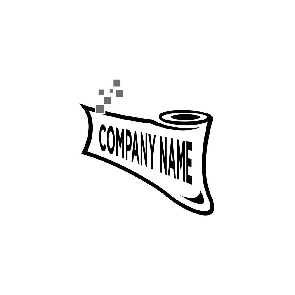 Roll of paper logo business. Roll paper symbol. Linear black style. vector