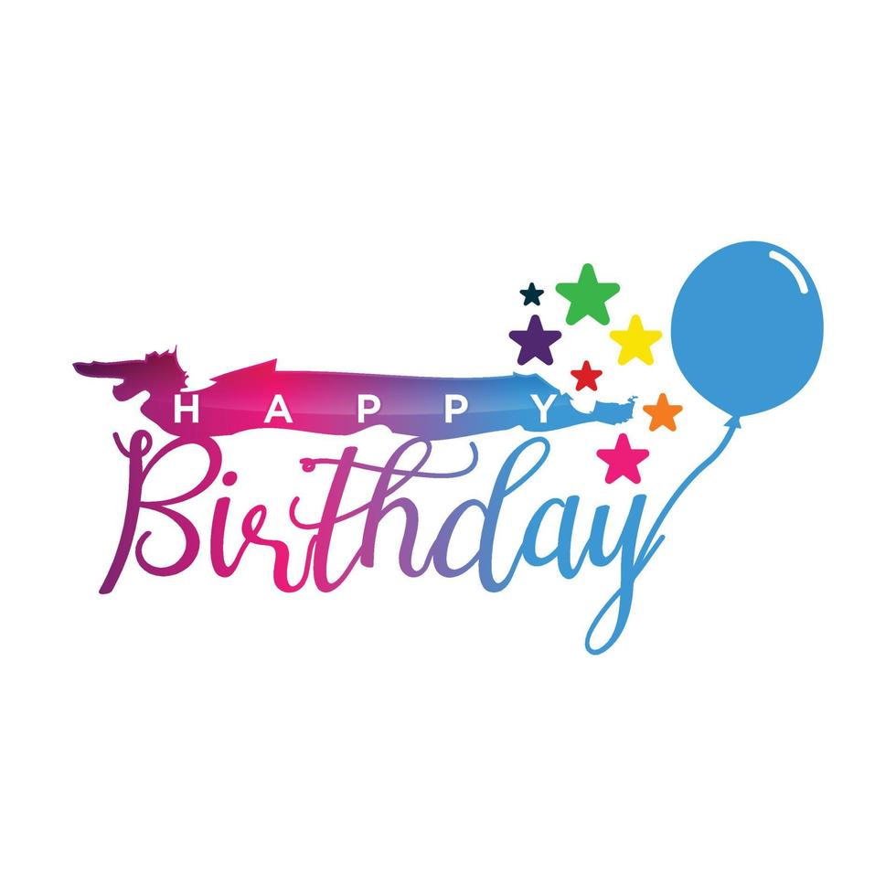 Happy birthday star heart balloon. heart gold star balloon on background vector
