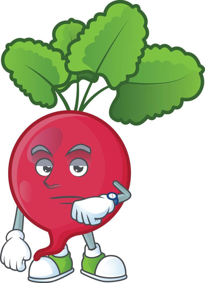 Red Radish cartoon character style vector