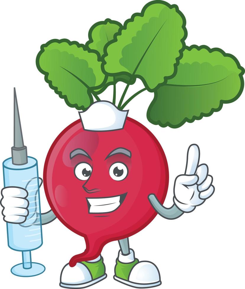 Red Radish cartoon character style vector