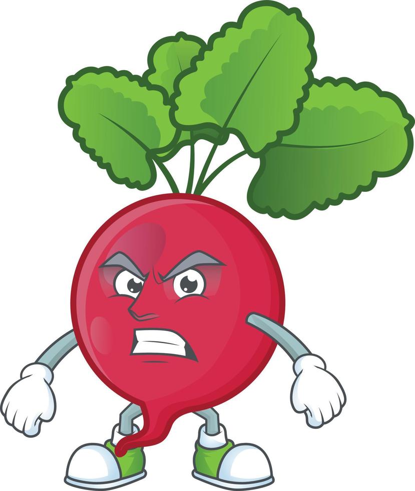 Red Radish cartoon character style vector