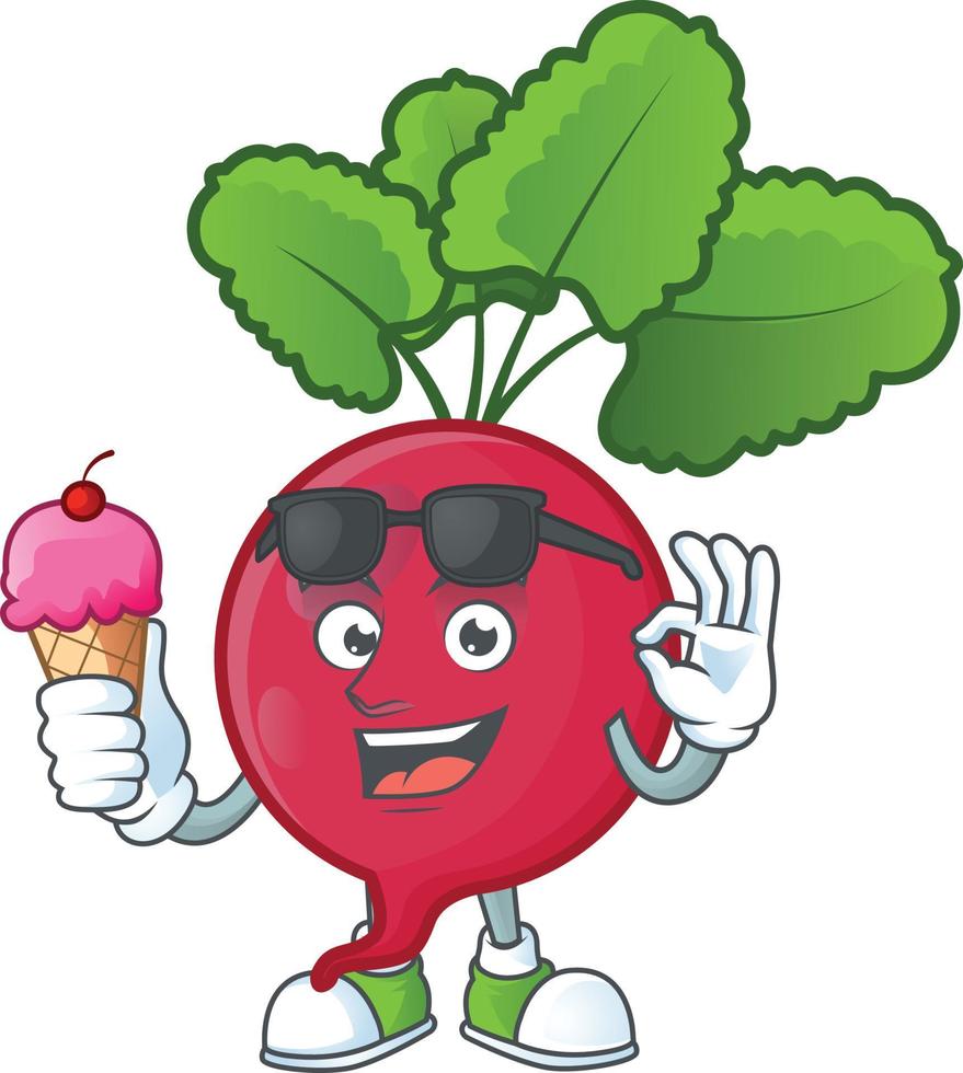 Red Radish cartoon character style vector