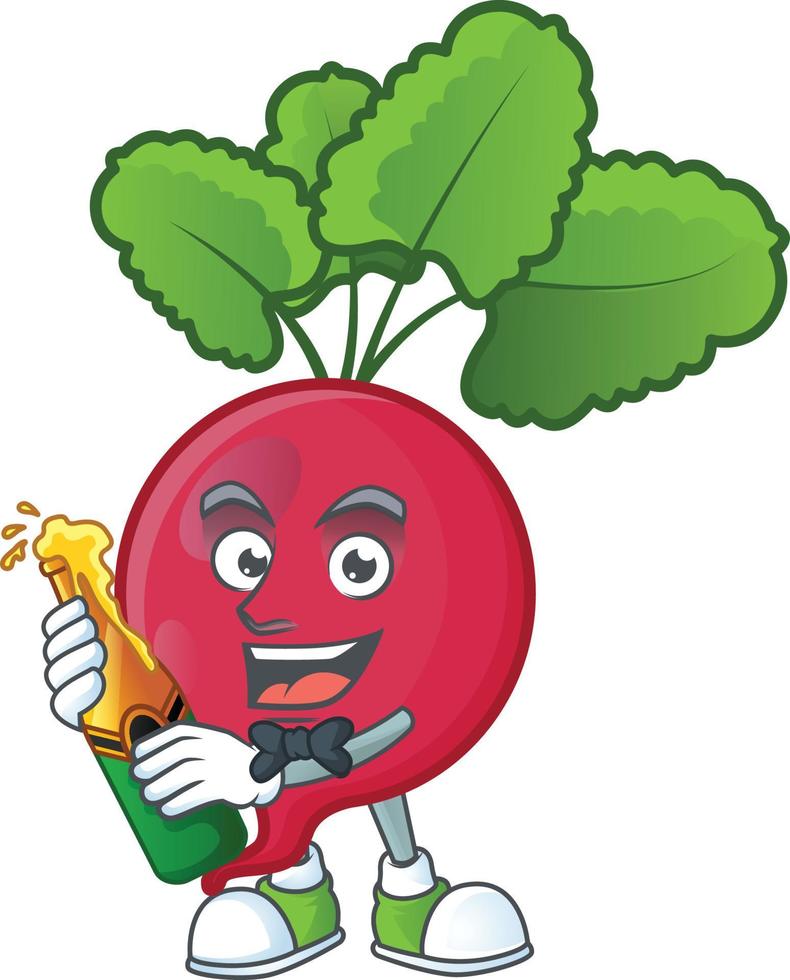 Red Radish cartoon character style vector