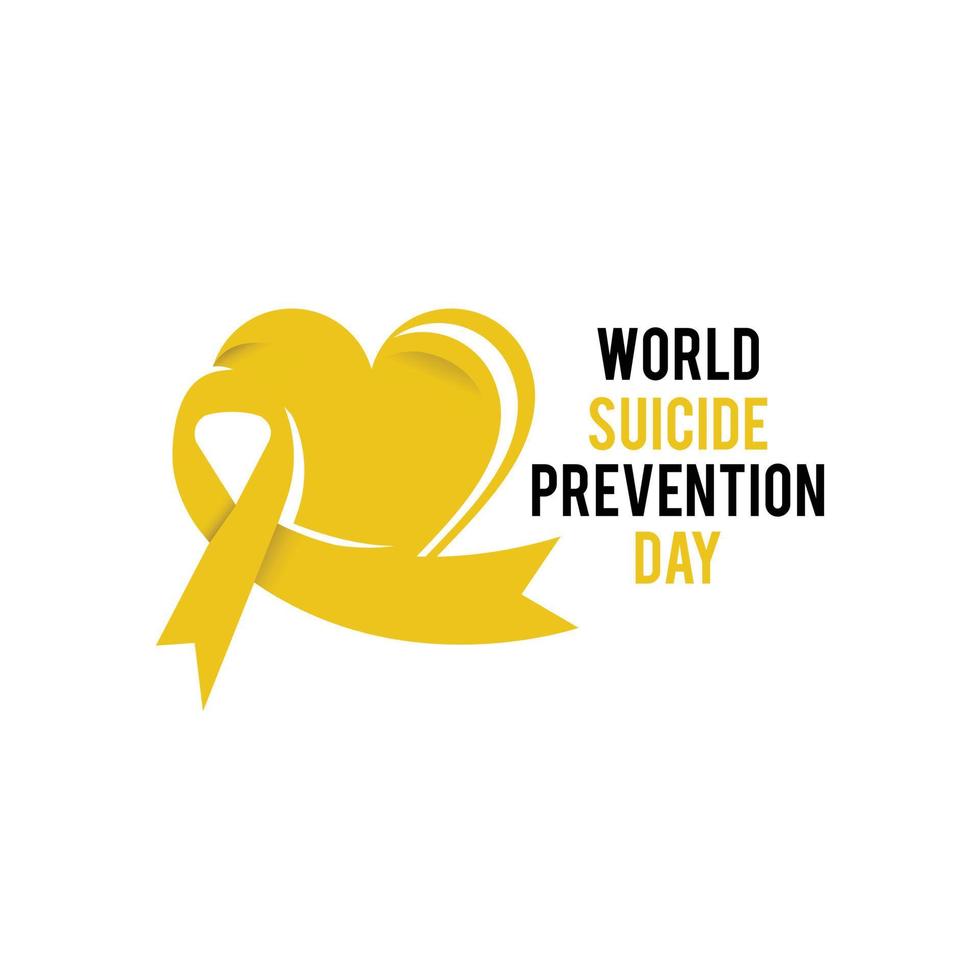 día mundial de prevención del suicidio 10 de septiembre concepto con cinta de conciencia vector