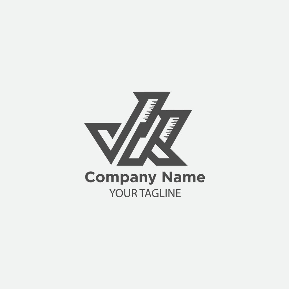 Outstanding professional elegant trendy awesome artistic black and white color JK KJ initial based Alphabet icon logo. vector