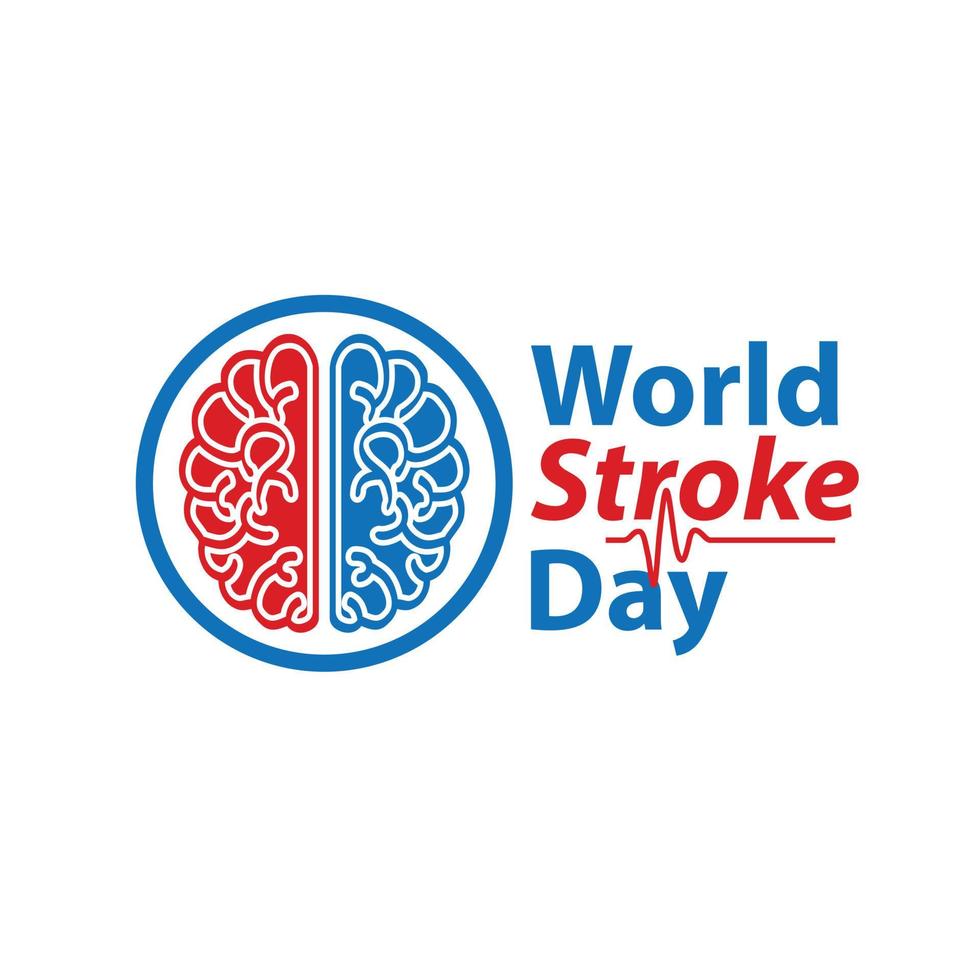 World stroke day design. Vector concept for banners or posters in flat style. Human head in