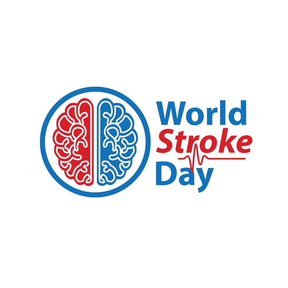 World stroke day design. Vector concept for banners or posters in flat style. Human head in profile view and text template