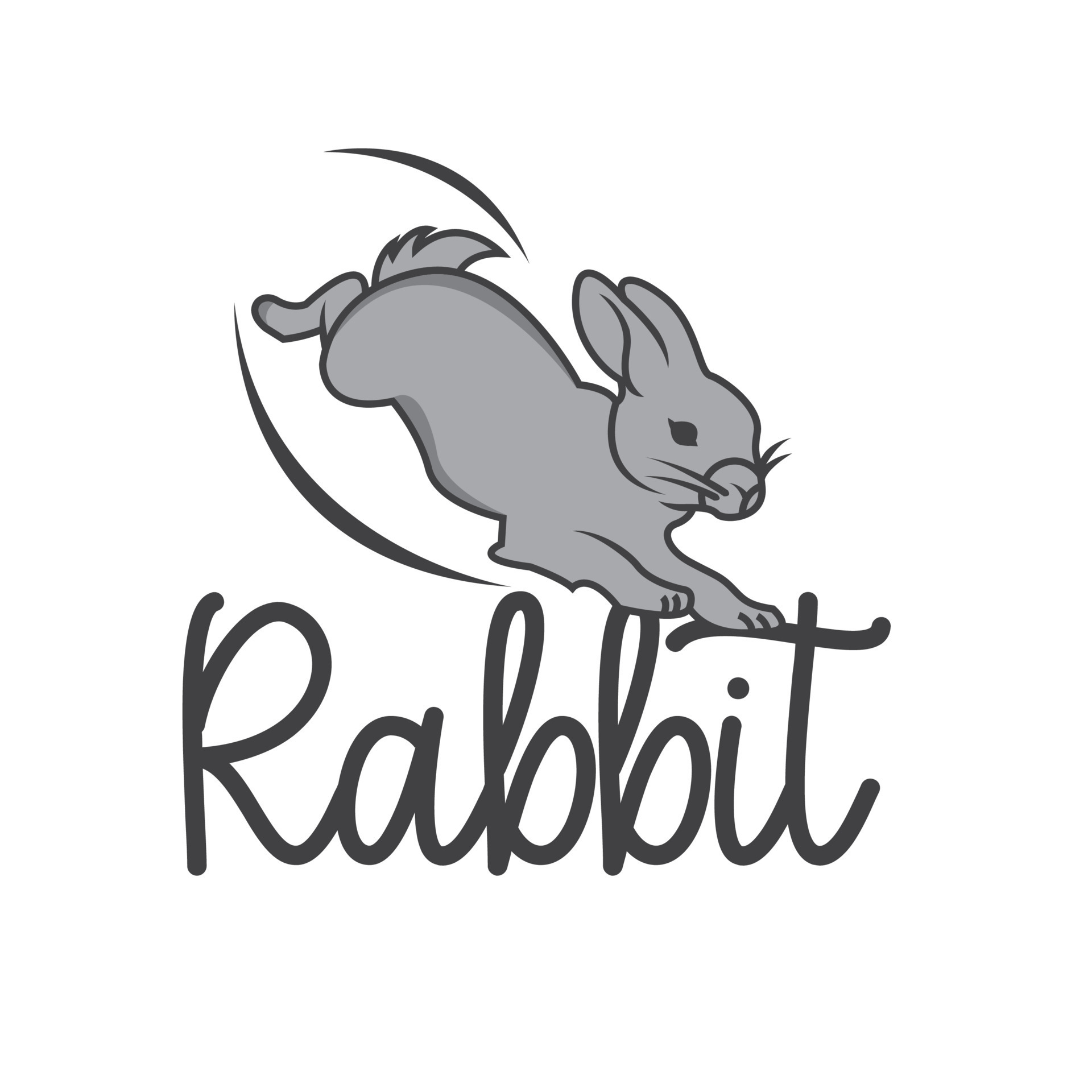 Rabbit icon logo isolated on white background. Rabbit icon in trendy ...