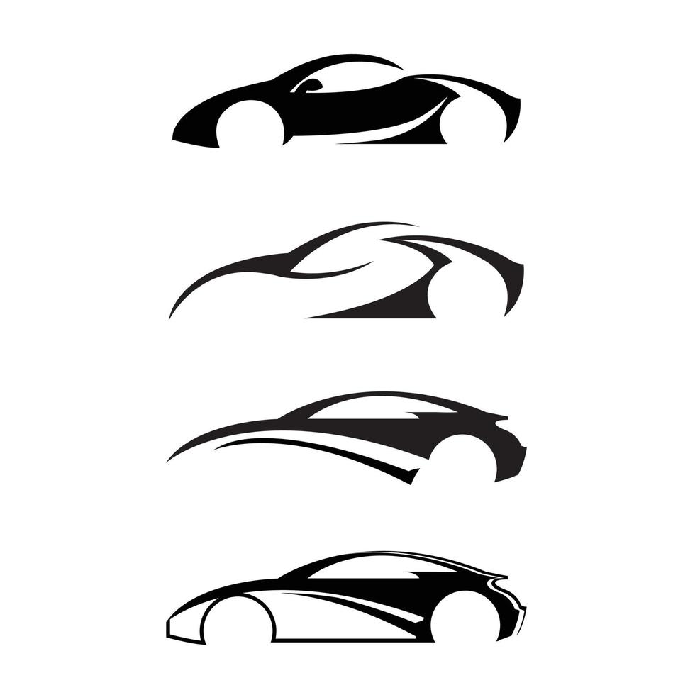 logotipo de coche, emblemas, insignias e iconos aislados en fondo blanco. vector