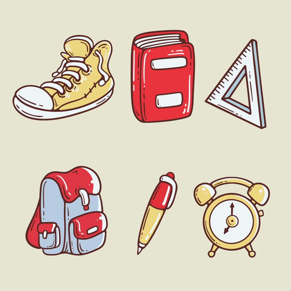 Hand Drawn Doodle Icon With Back To School Theme vector