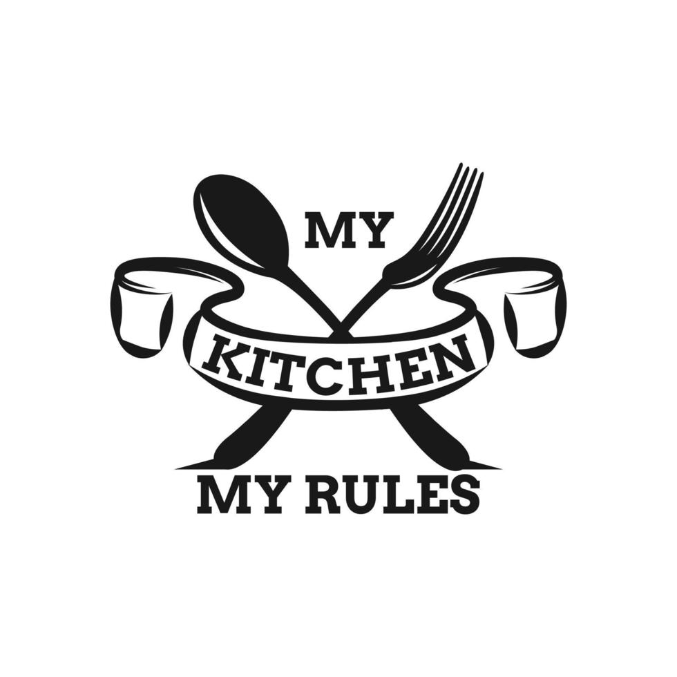 Hand drawn typography poster. Inspirational vector typography. My kitchen, my rules. . Vector calligraphy.