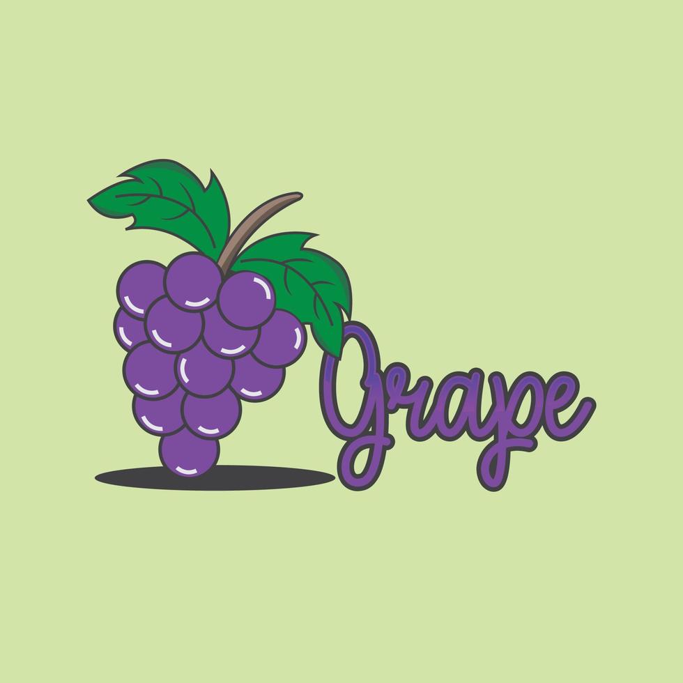 Grapes vector icon on green background. Grapes icon in modern design style