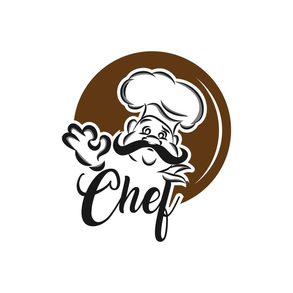 símbolo de menú con chef y mano. ilustración vectorial negro vector