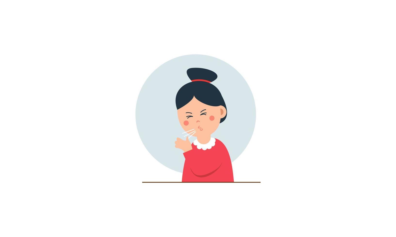 Kid character sneezing and coughing illustration vector