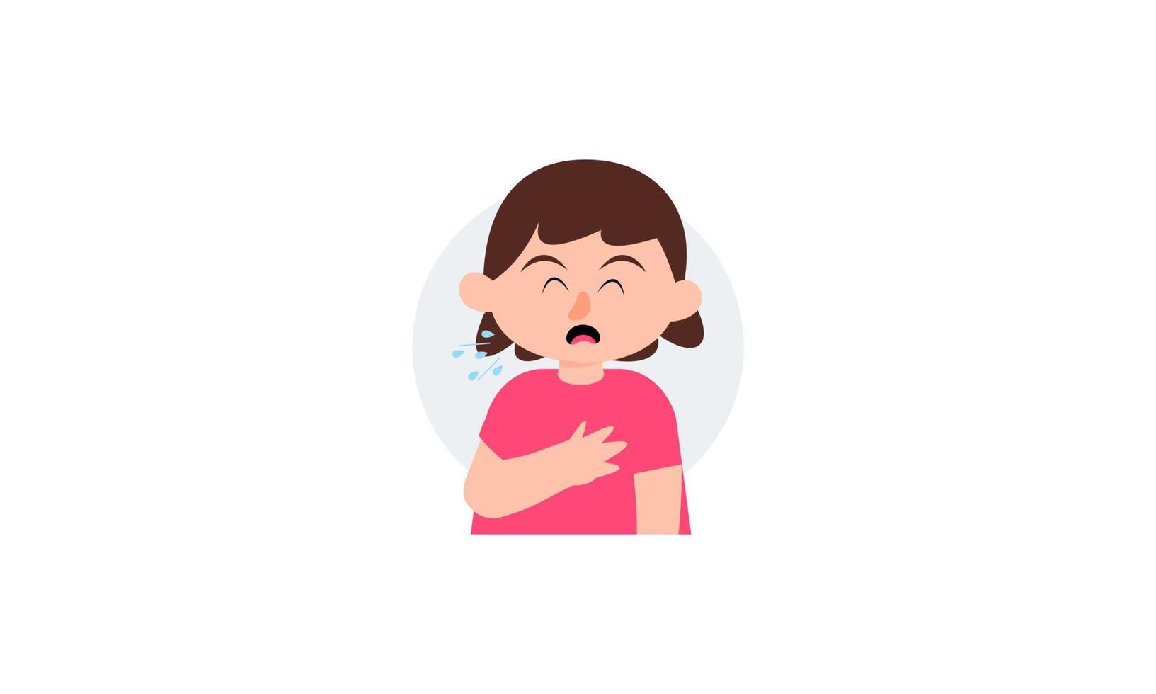 personaje de niño estornudando y tosiendo ilustración vector