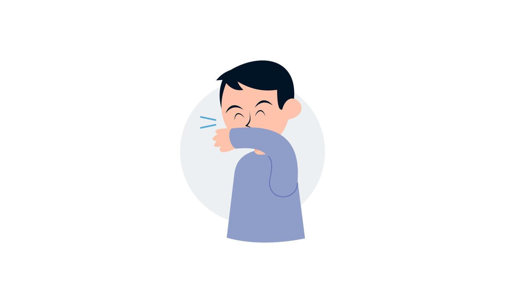 Kid character sneezing and coughing illustration vector