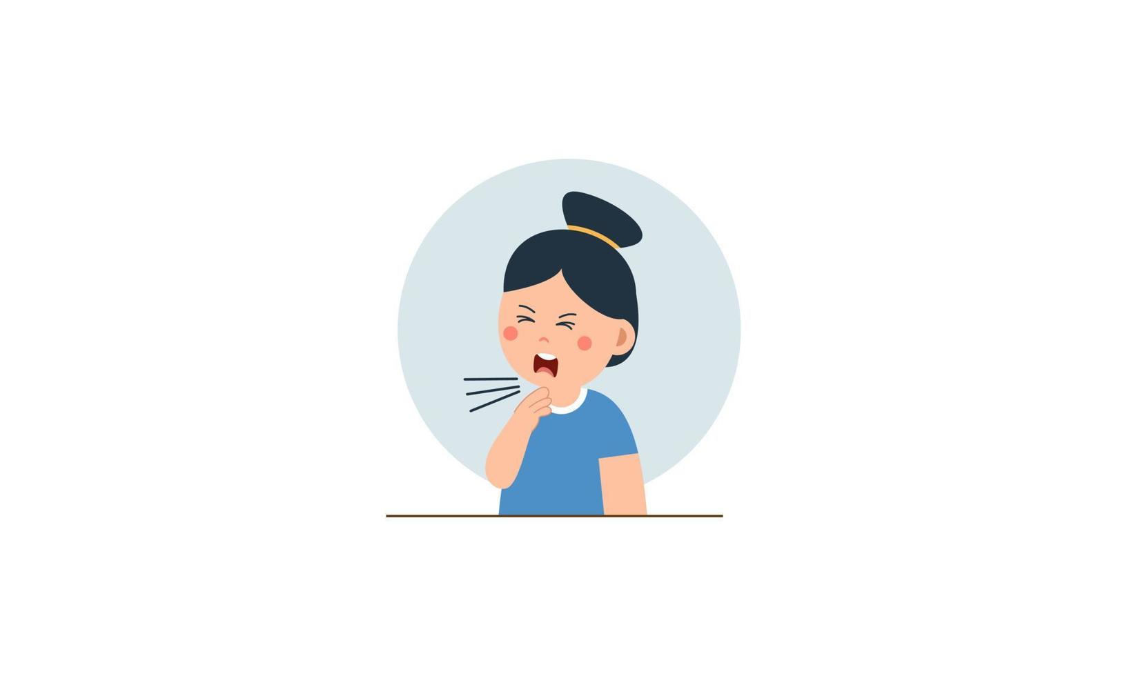 Kid character sneezing and coughing illustration vector