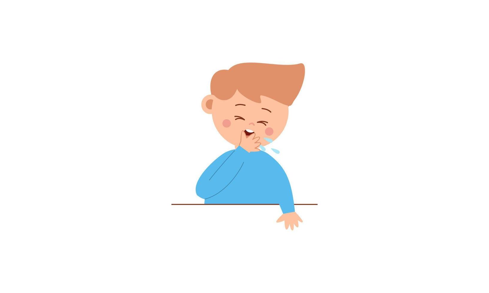 Kid character sneezing and coughing illustration vector