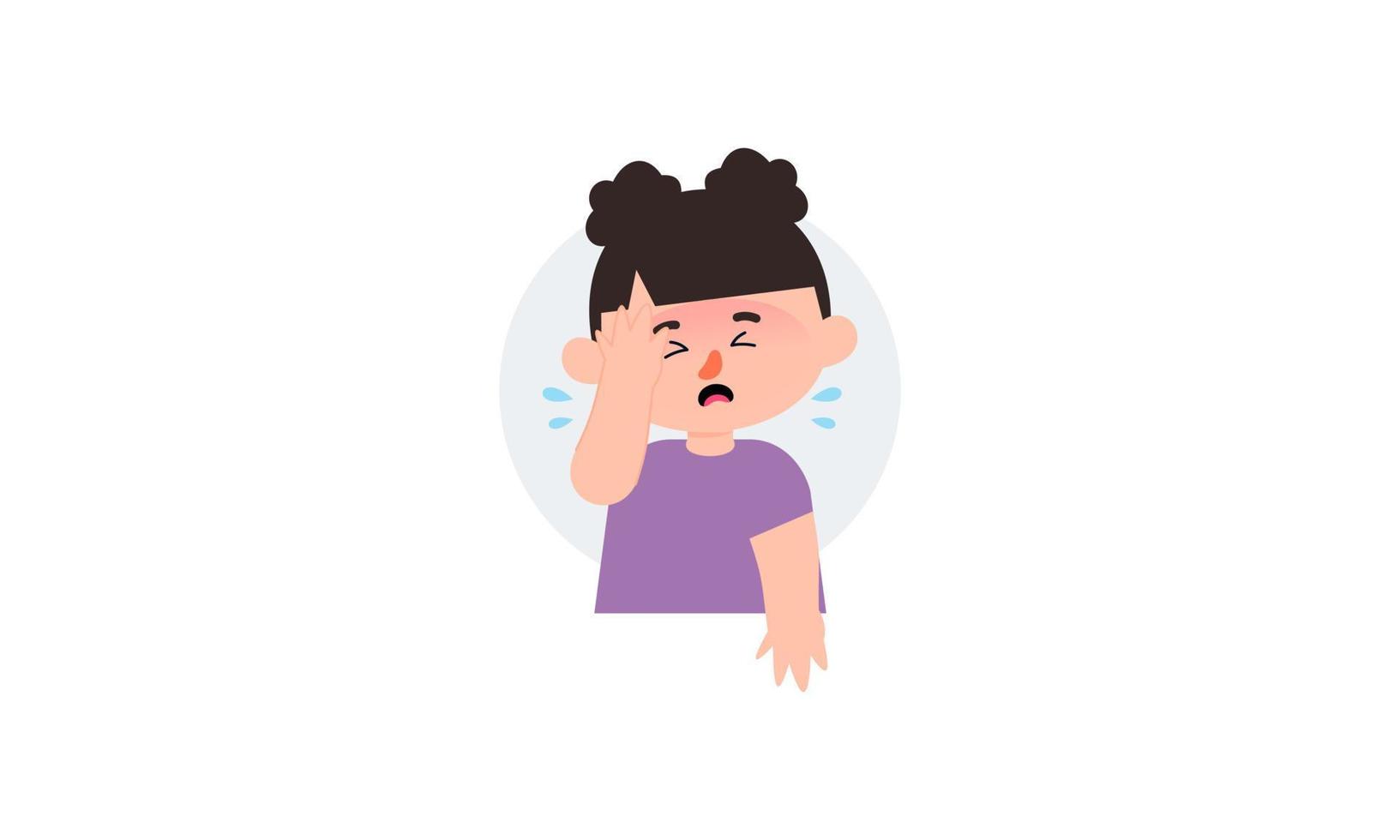 Kid character sneezing and coughing illustration vector