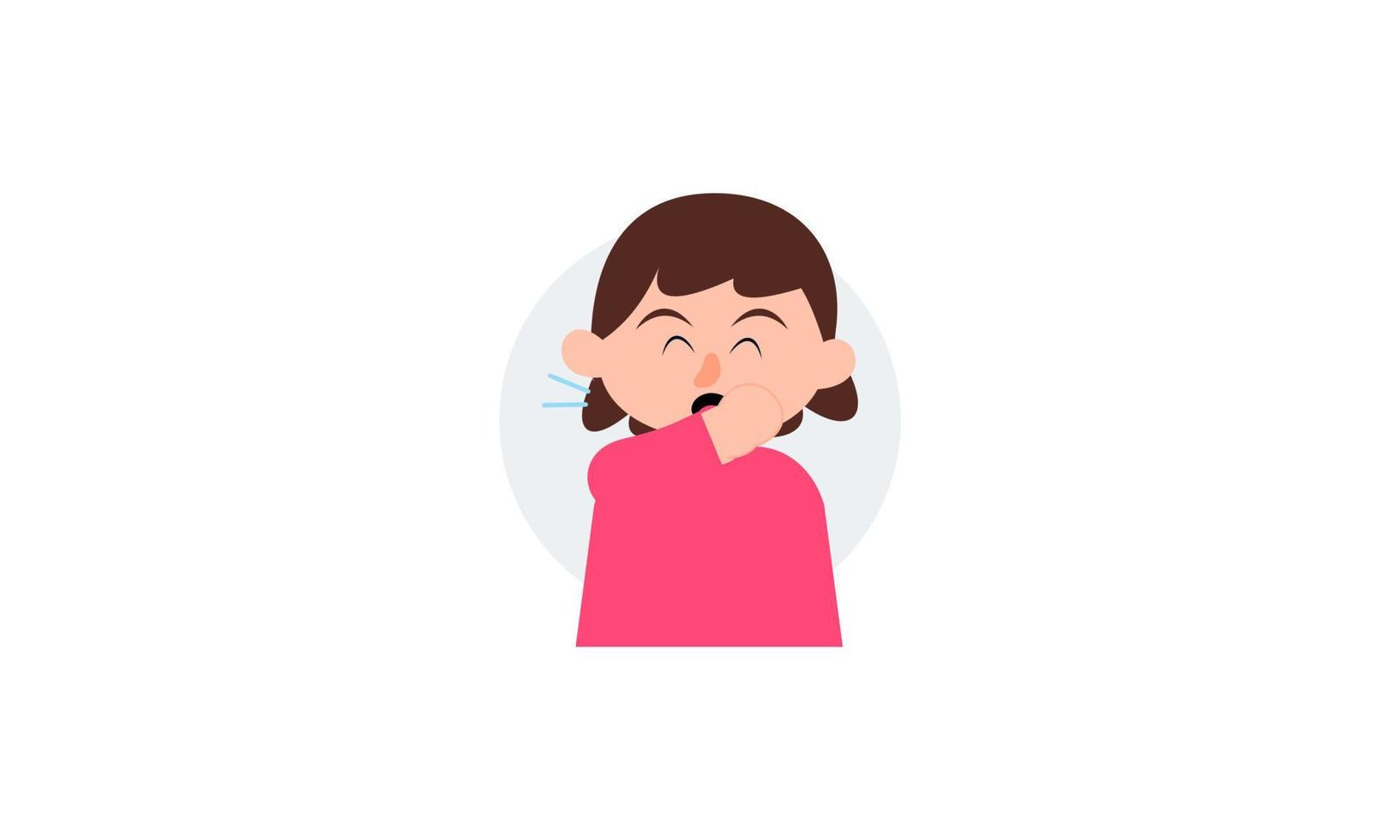 Kid character sneezing and coughing illustration vector