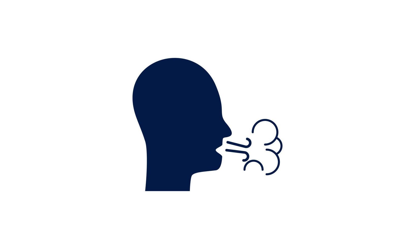 Allergy symptoms line icon. Infectious diseases, colds, flu, cough logo vector