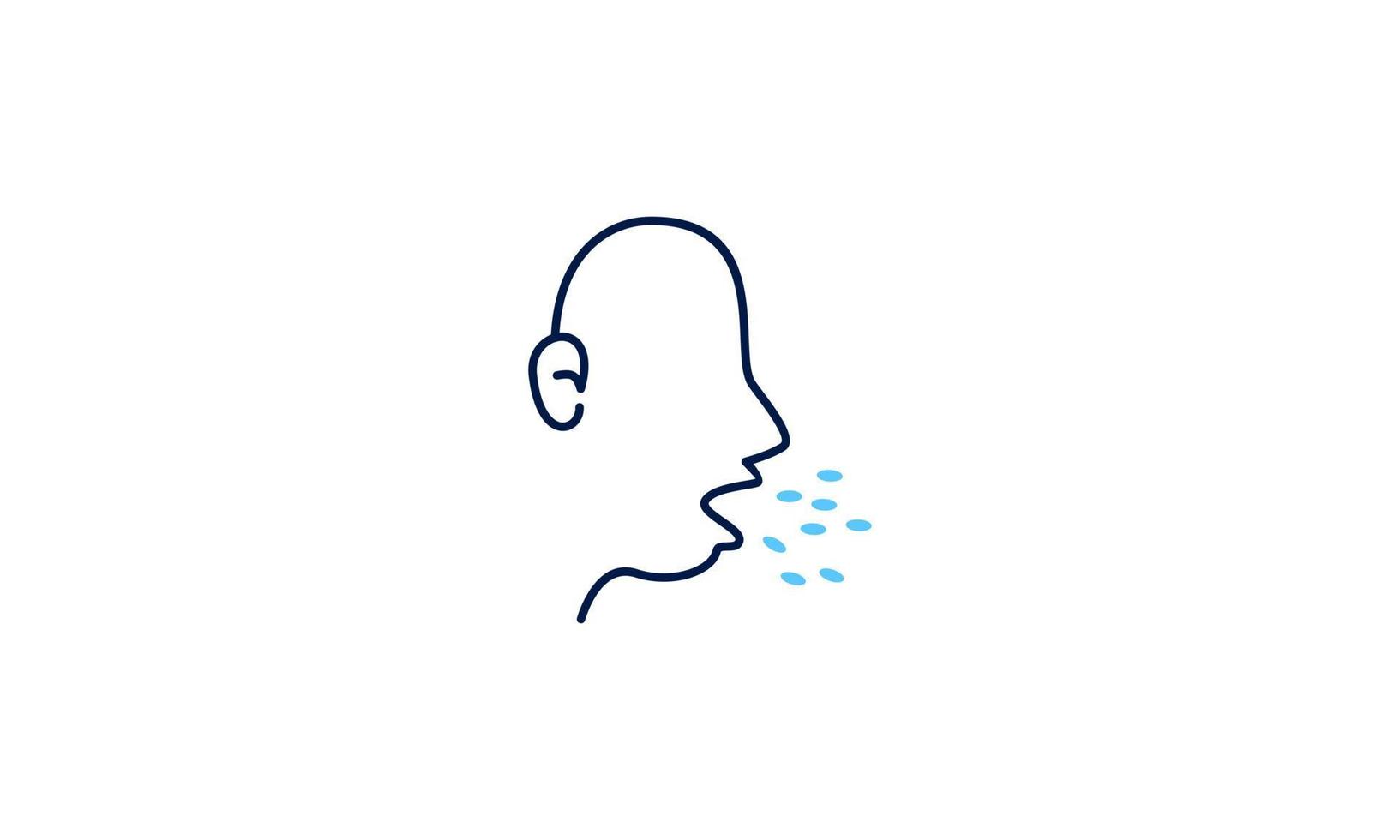 Allergy symptoms line icon. Infectious diseases, colds, flu, cough logo vector