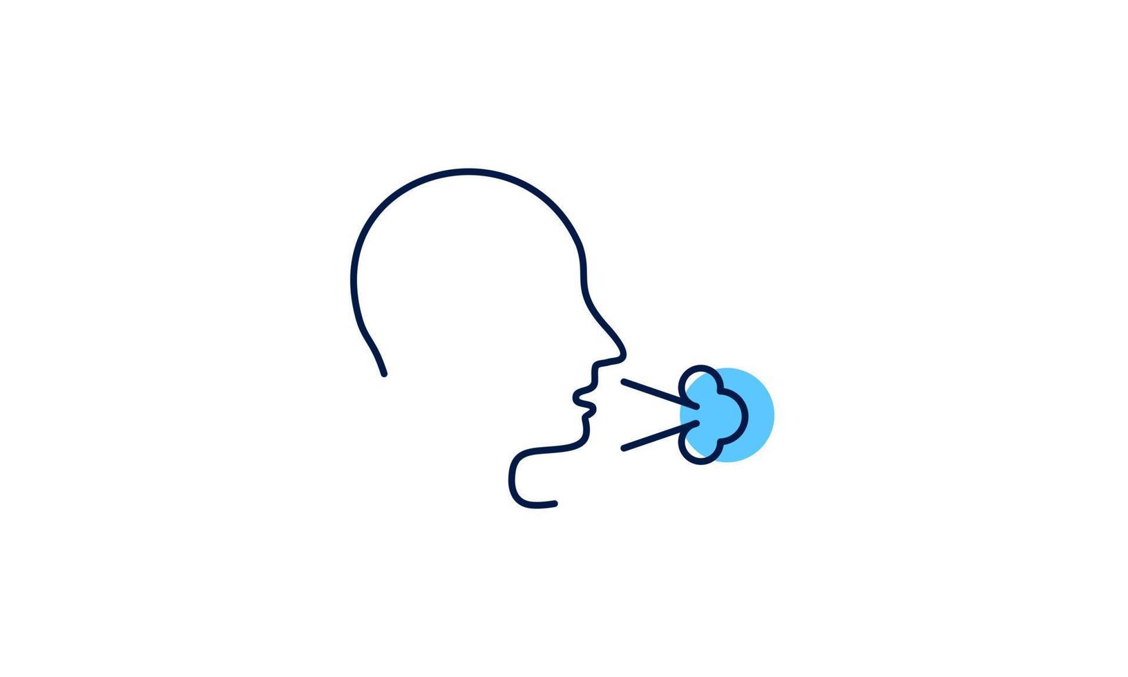 Allergy symptoms line icon. Infectious diseases, colds, flu, cough logo vector