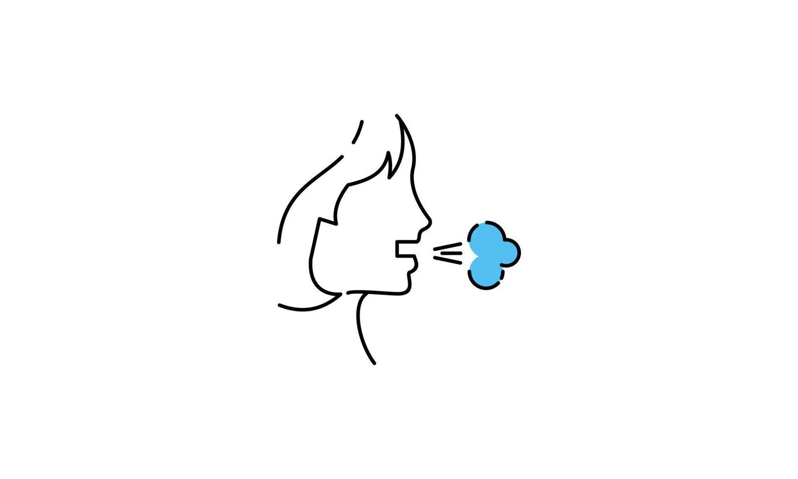 Allergy symptoms line icon. Infectious diseases, colds, flu, cough logo