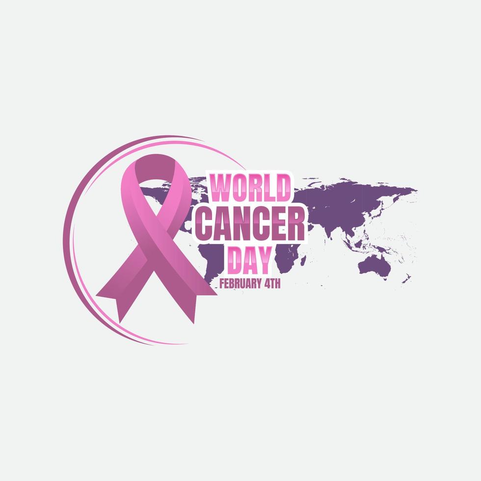 Illustration Of 4 February World Cancer Day Poster Or Banner Background. vector