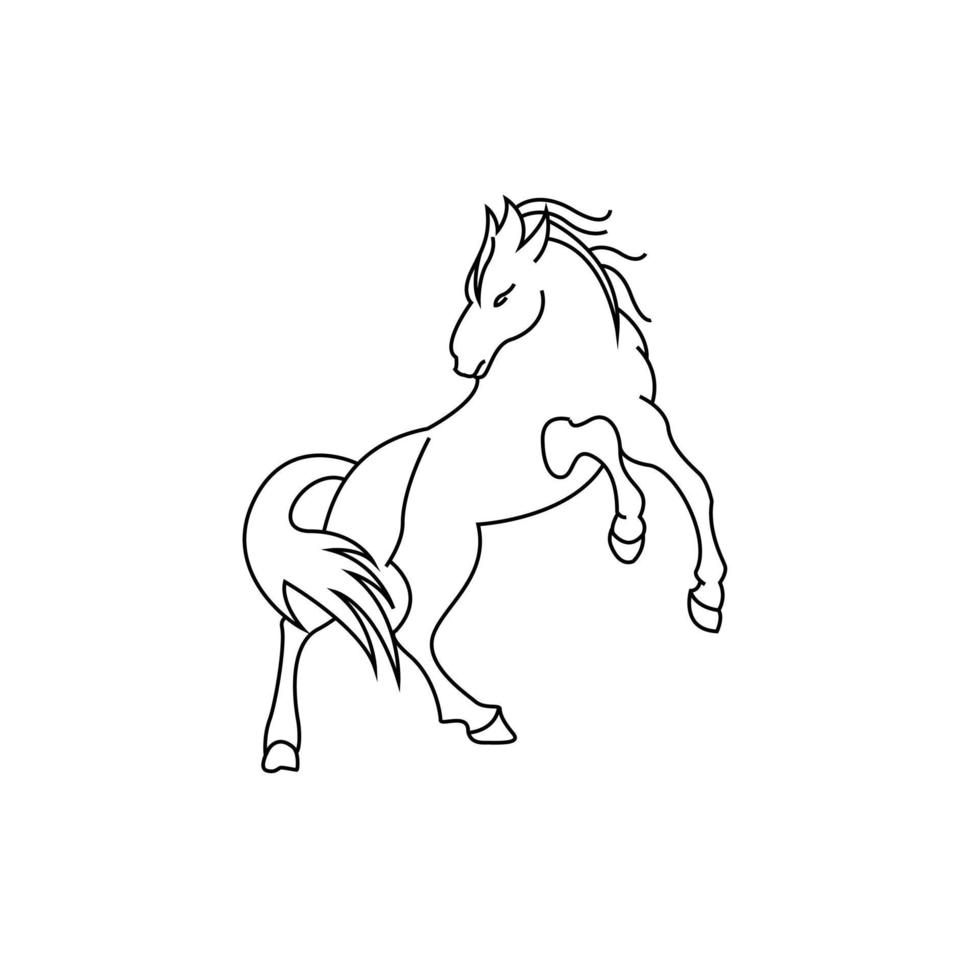 caballo parado en el icono de tres patas, caballo parado en el icono de tres patas eps10 vector
