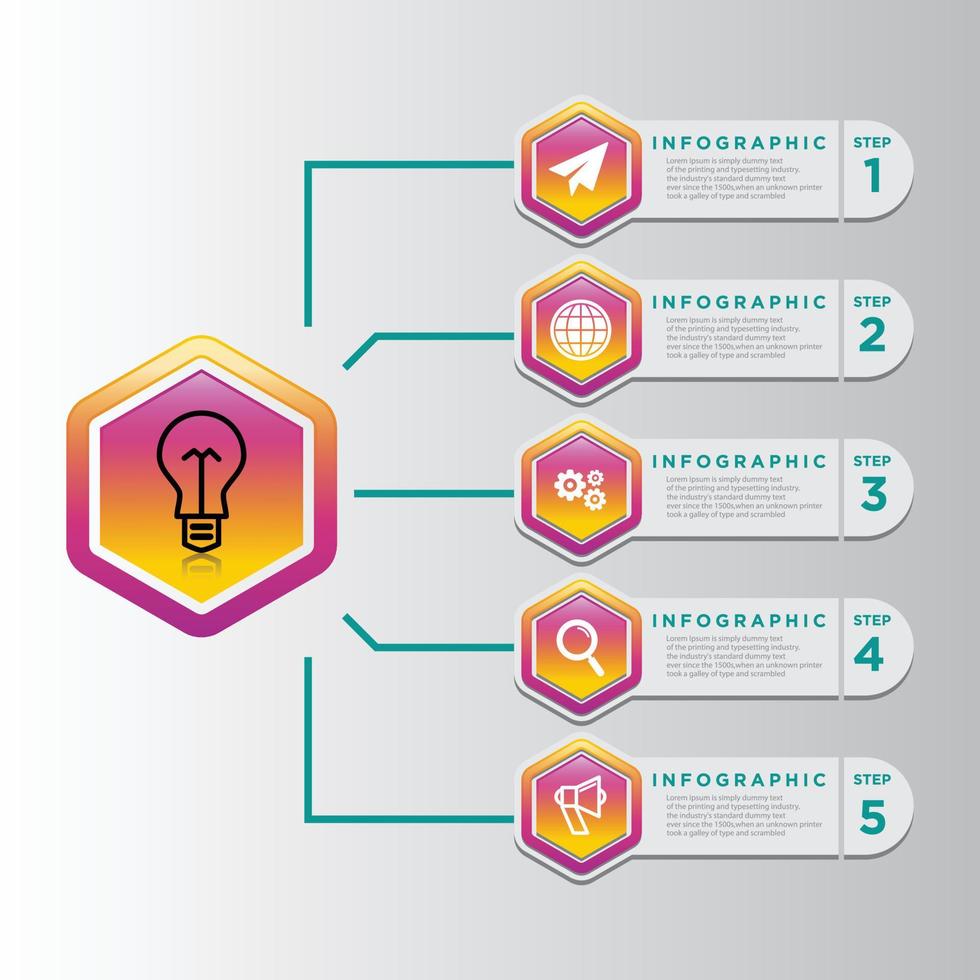 business infographic template design with connected circle elements.can be used for workflow layout, diagram, number options, web design. illustration ,EPS10 vector