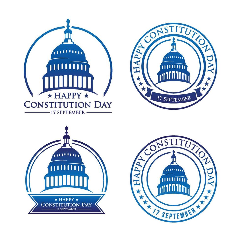 USA constitution day emblems set. 17 september. vector
