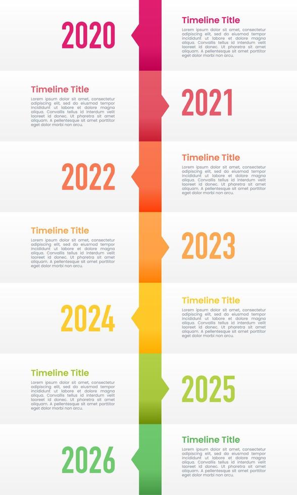 Business information 6 historical events vertical infographic timeline brochure. vector