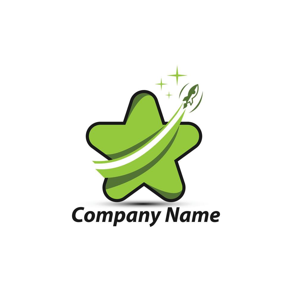 Star logo with rocket vector, Abstract Star color icon, star rating, rank vector