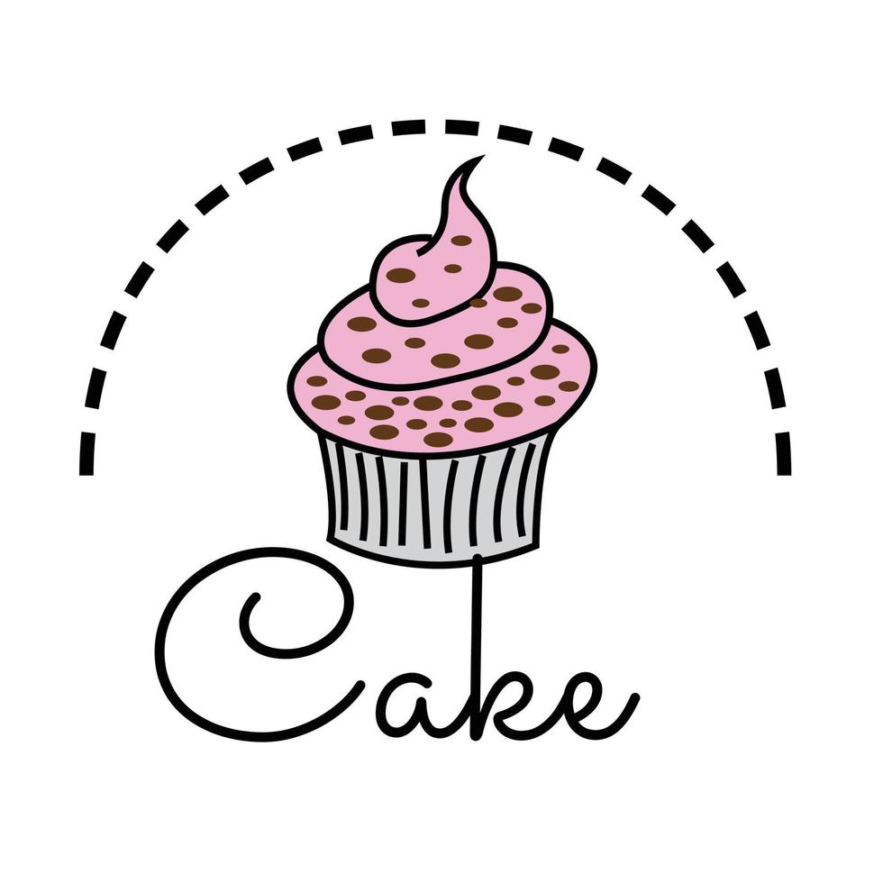 Cake icon logo isolated on white background. Cake icon in trendy design style vector