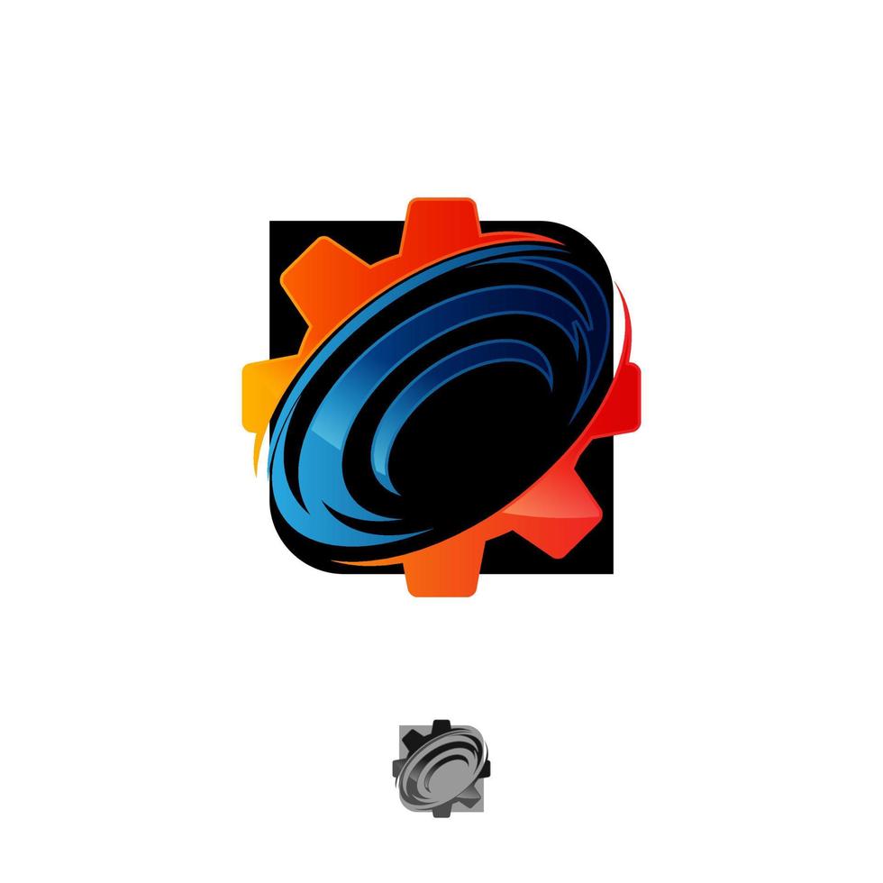 Best creative, fun and colorful gear with orbit rings. Technology orbit web rings symbol concept design. Vector illustration EPS.10