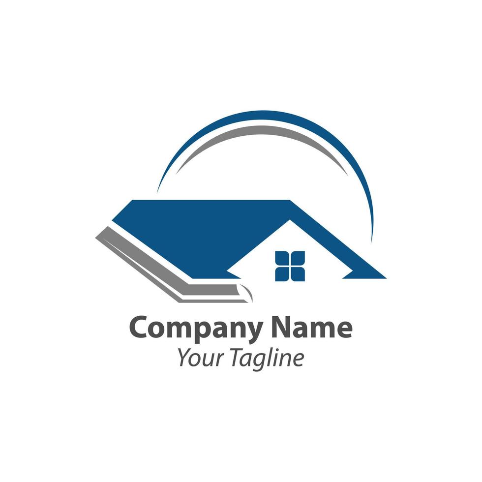 house roof gutter logo design. home pipe installation vector template illustration