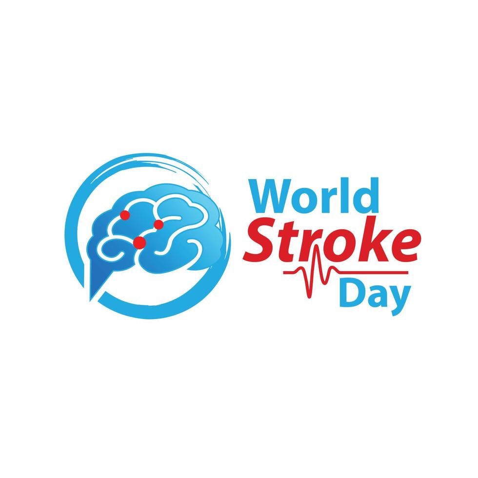 World stroke day design. Vector concept for banners or posters in flat style. Human head in profile view and text template