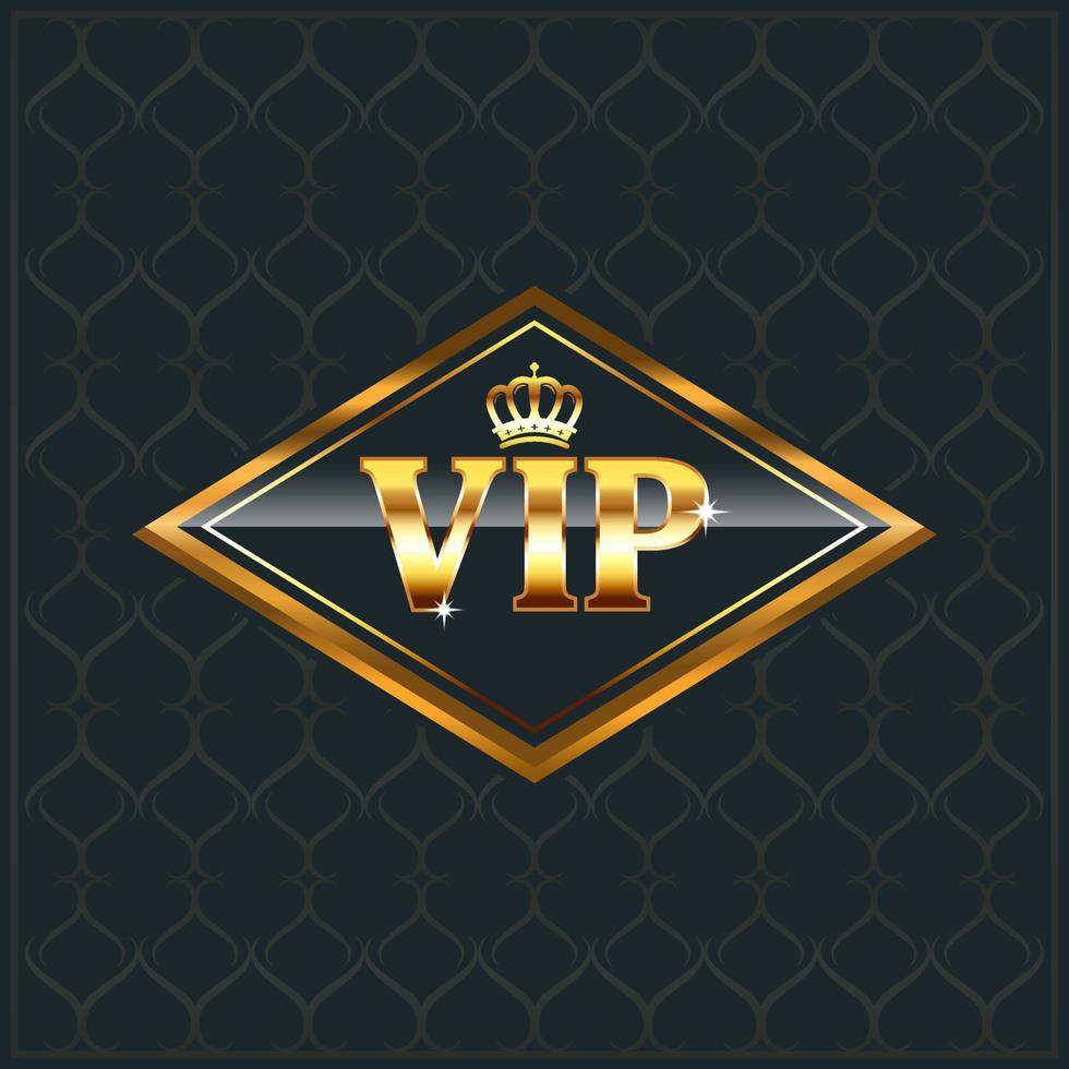 Luxury creative golden vip label. Premium label or card template design on dark background vector