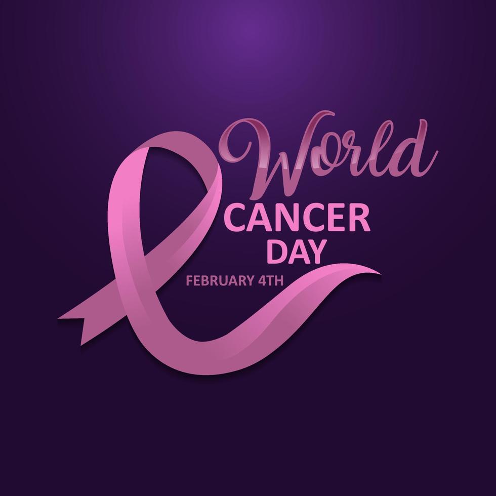 Illustration Of 4 February World Cancer Day Poster Or Banner Background. vector