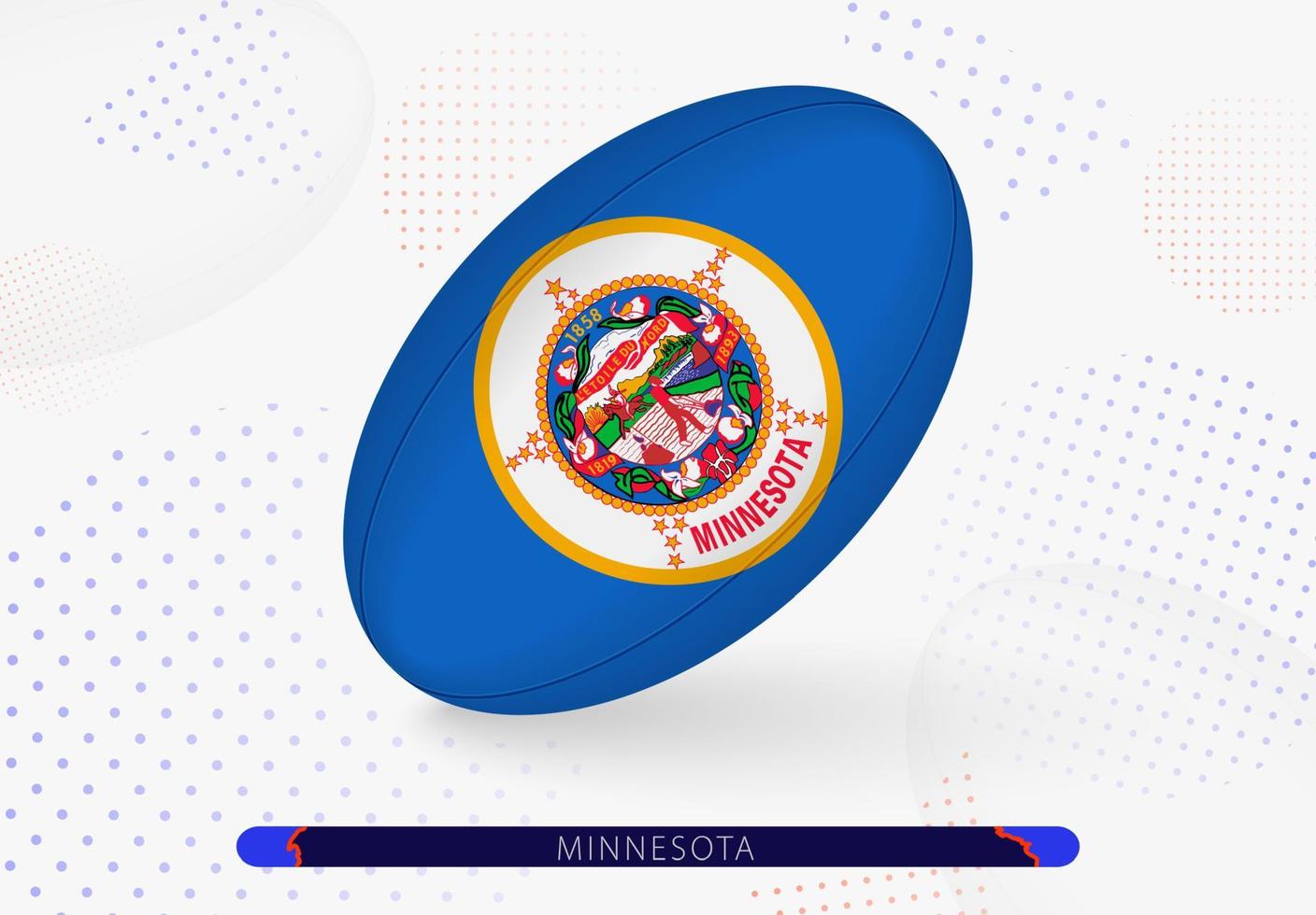 Rugby ball with the flag of Minnesota on it. Equipment for rugby team of Minnesota. vector