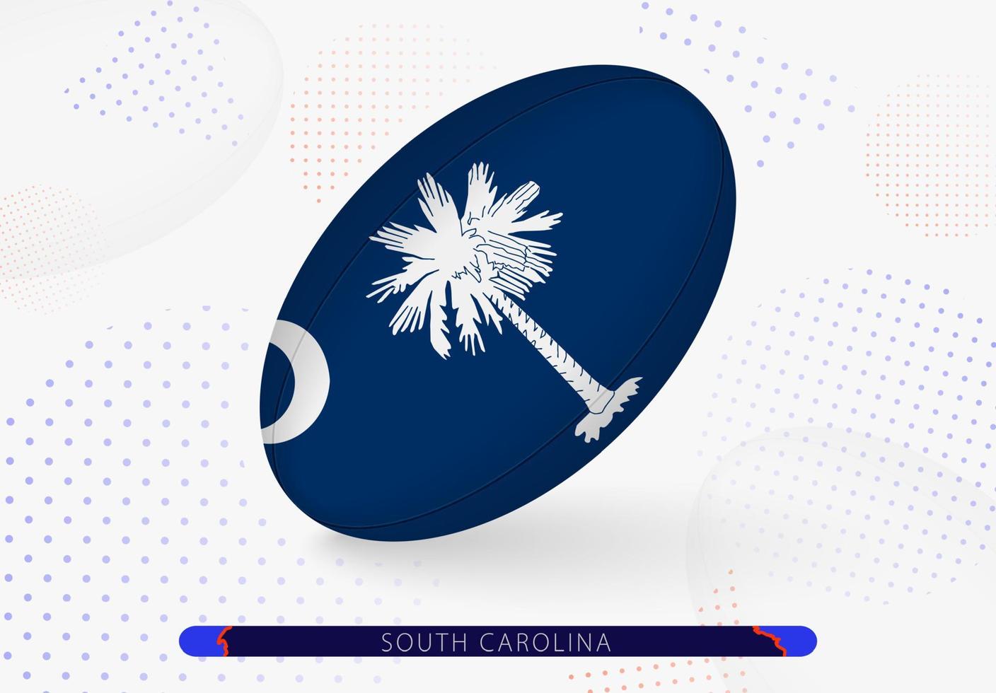 Rugby ball with the flag of South Carolina on it. Equipment for rugby team of South Carolina. vector