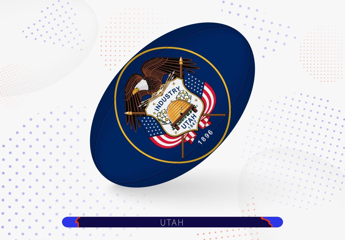 Rugby ball with the flag of Utah on it. Equipment for rugby team of Utah. vector