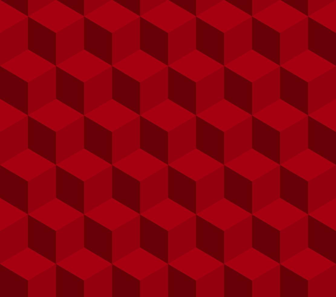 Red cube seamless vector pattern. Pattern included in swatch.