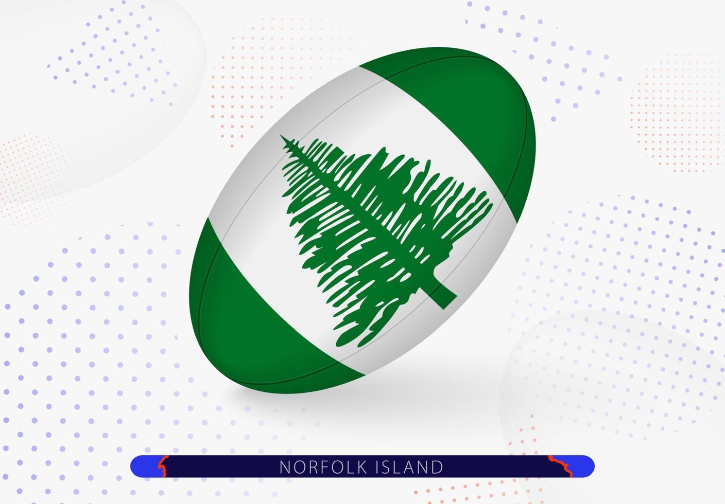 Rugby ball with the flag of Norfolk Island on it. Equipment for rugby team of Norfolk Island. vector