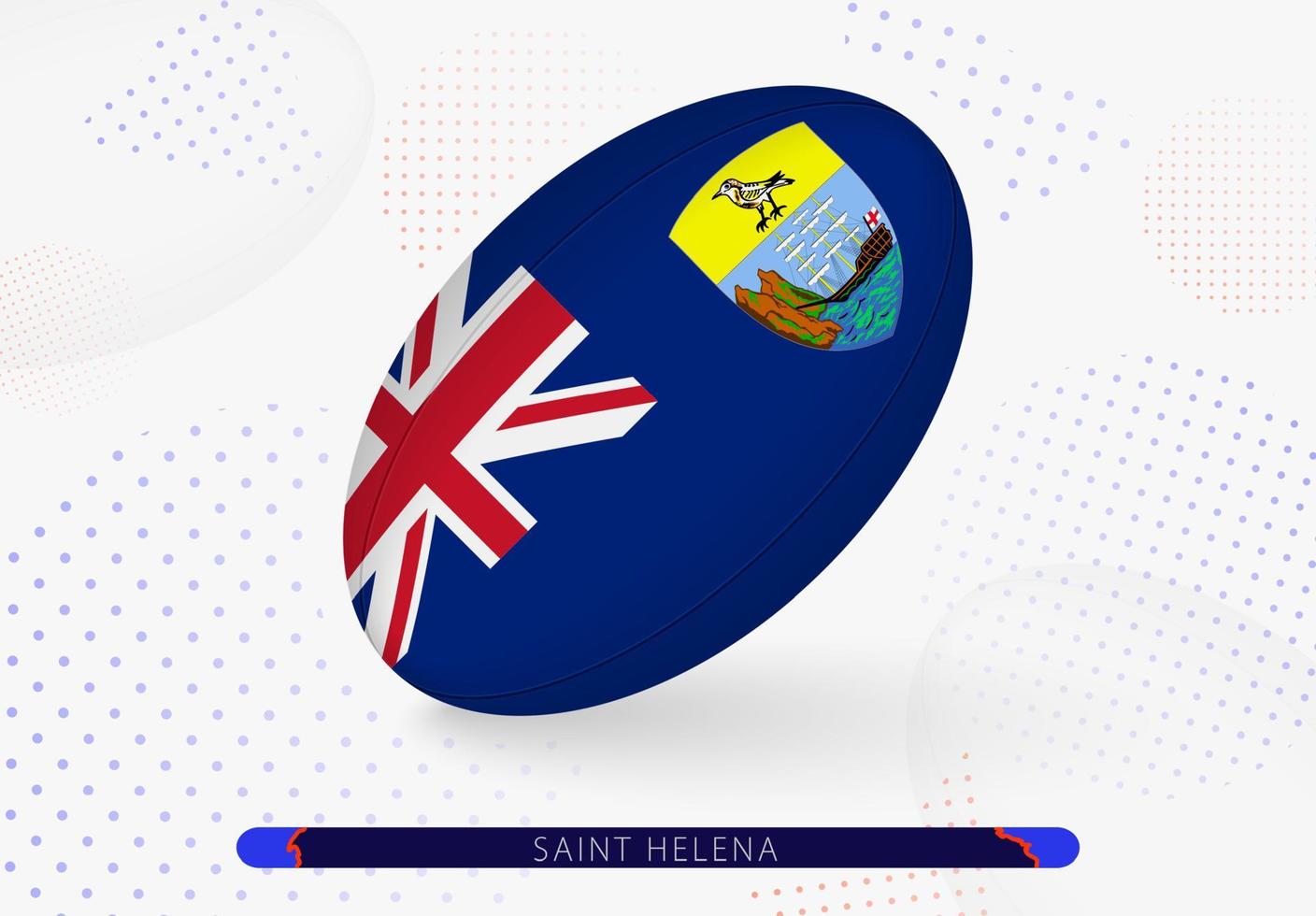 Rugby ball with the flag of Saint Helena on it. Equipment for rugby team of Saint Helena. vector